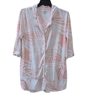 Jones New York, Button Down 3/4 Length Sleeve Night Shirt. Medium